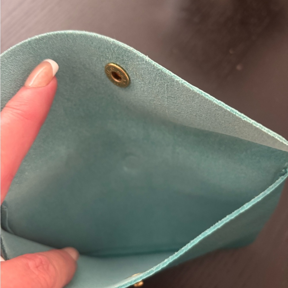 IL Bisonte Turquoise Leather Envelope pouch made in Italy - Picture 5 of 6